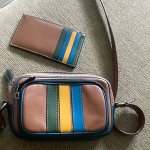 Brown Coach Crossbody Bag with Card Holder